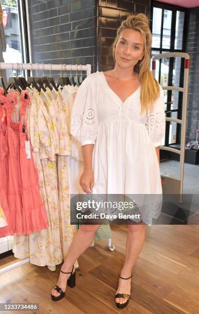 Candice Brown attends the opening of the 'Nobody's Child' pop-up shop in Carnaby Street on June 30, 2021 in London, England.