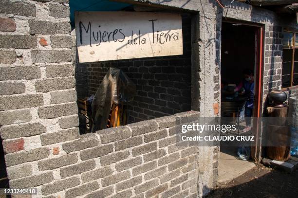 View of the building where the collective Mujeres de la Tierra , operates after it was attacked by the male partner of one of its members, in Milpa...