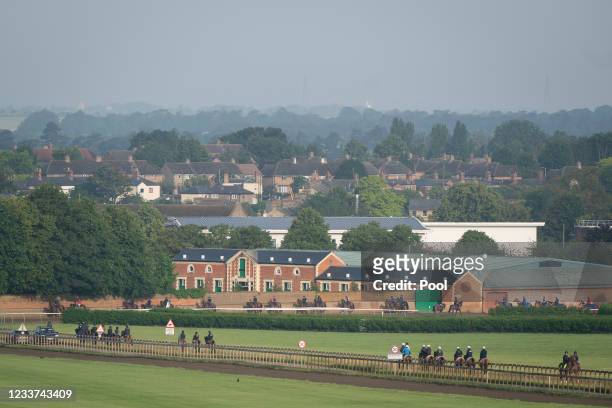 Mishriff on the gallops at Newmarket racecourse on July 1, 2021 in Newmarket, England.