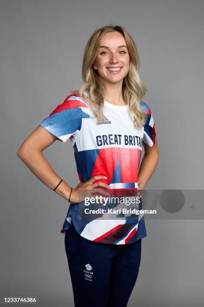 Portrait of Elinor Barker, a member of the Great Britain Olympic Cycling team, during the Tokyo 2020 Team GB Kitting Out at NEC Arena on June 30,...