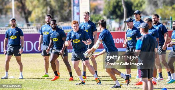 Springbok players during the South Africa national men's rugby team captains run at St Stithians on July 1, 2021 in Johannesburg, South Africa.