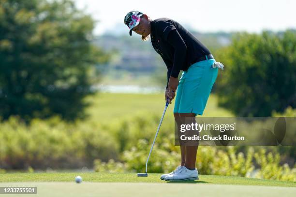 Katherine Kirk of Australia putts on the seventh hole during the first round of the Volunteers of America Classic at the Old American Golf Club on...