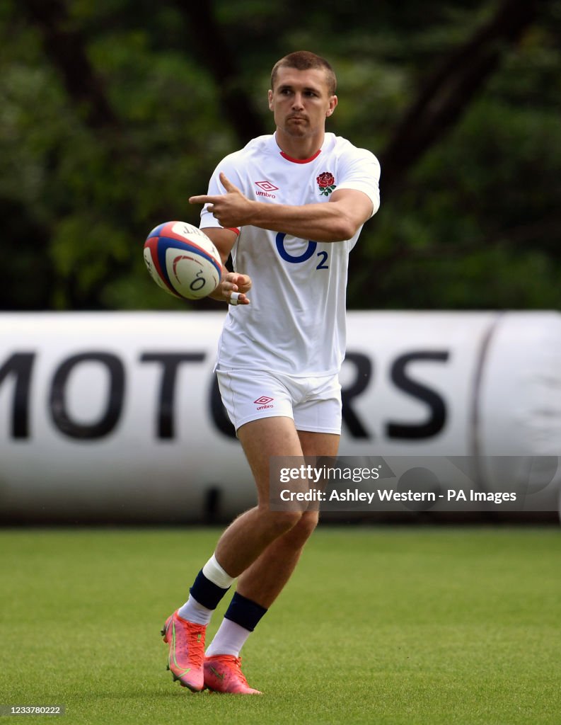 England Rugby Training Rucks England's Henry Slade during a training session at Pennyhill Park ...