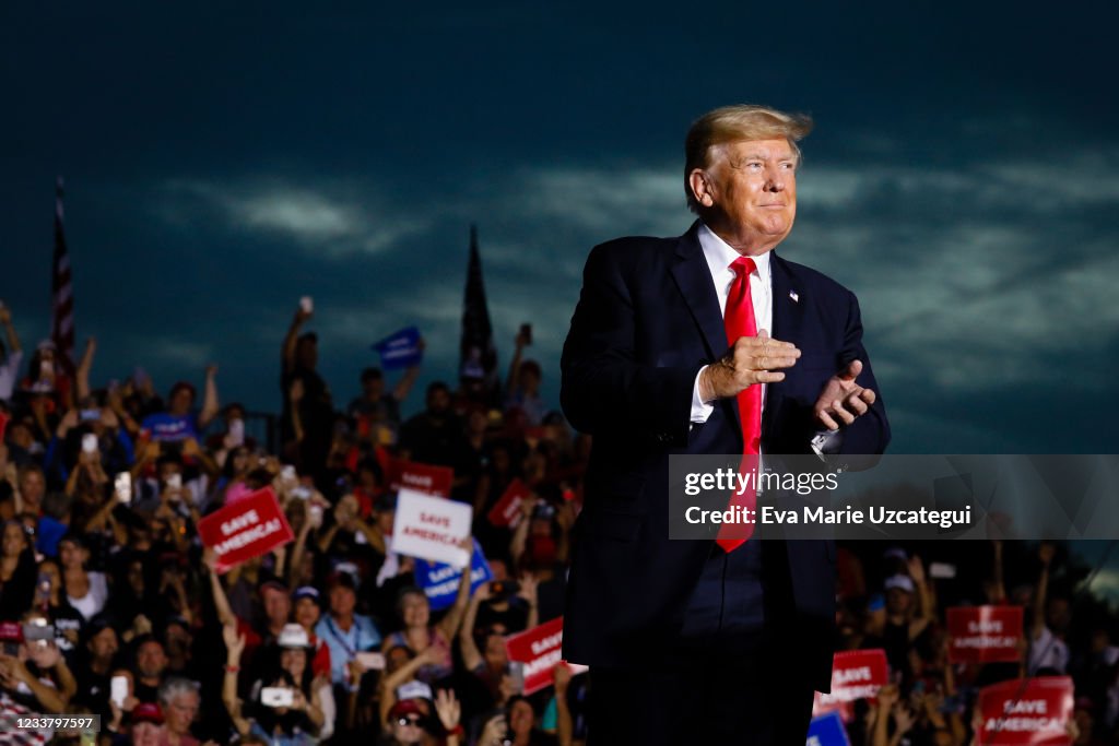 Former President Trump Rallies Supporters In Sarasota, Florida