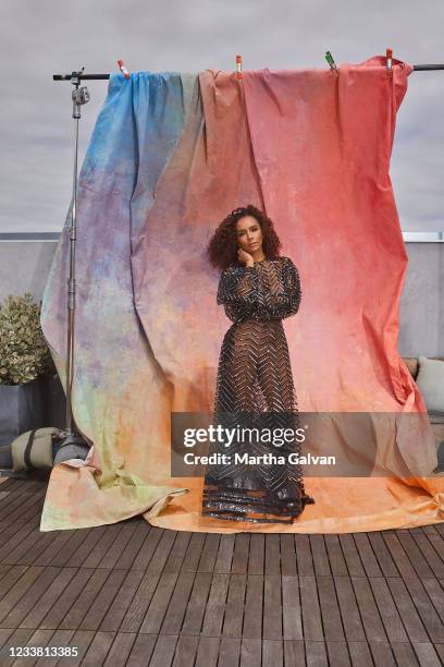Writer, television host, director, producer and transgender rights activist Janet Mock is photographed for The Hollywood Reporter on May 18, 2020 in...