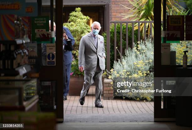 Prince Charles, Prince of Wales during a visit to Iceland Foods Ltd on July 5, 2021 in Deeside, Wales.