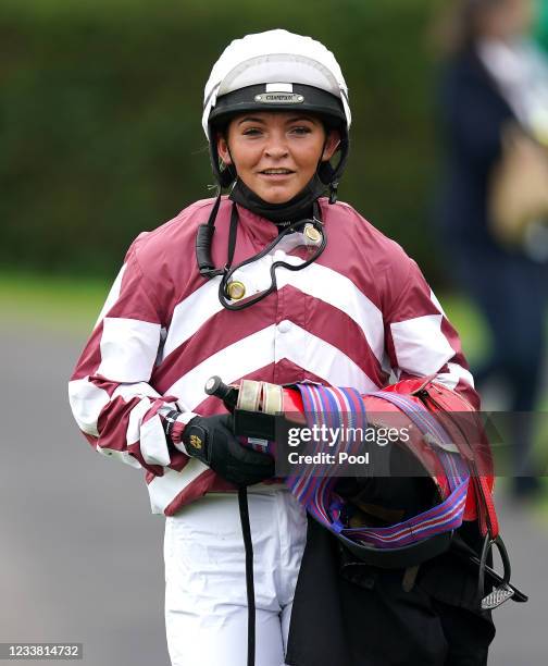 Peter Hopper Racing Jockey Paige Hopper after the racingtv.com Handicap at Nottingham ...
