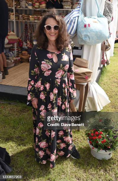 Lesley Joseph attends a VIP Preview of the RHS Hampton Court Palace Garden Festival 2021 at Hampton Court Palace on July 5, 2021 in London, England.