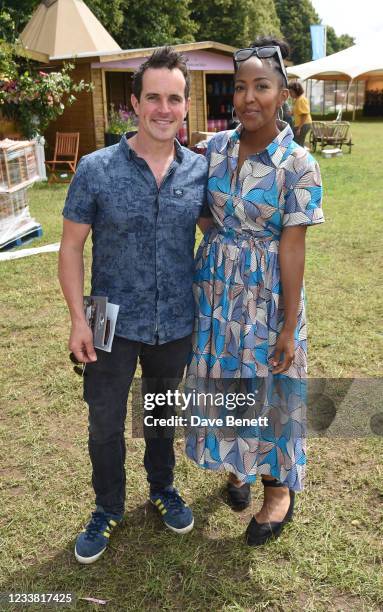 Dominic Wood and Angellica Bell attend a VIP Preview of the RHS Hampton Court Palace Garden Festival 2021 at Hampton Court Palace on July 5, 2021 in...