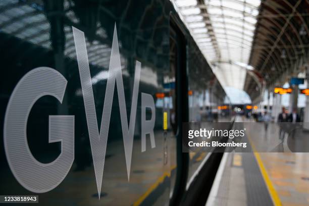 Great Western Railway passenger train, operated by FirstGroup Plc, at London Paddington railway station in London, U.K., on Monday, July 5, 2021....