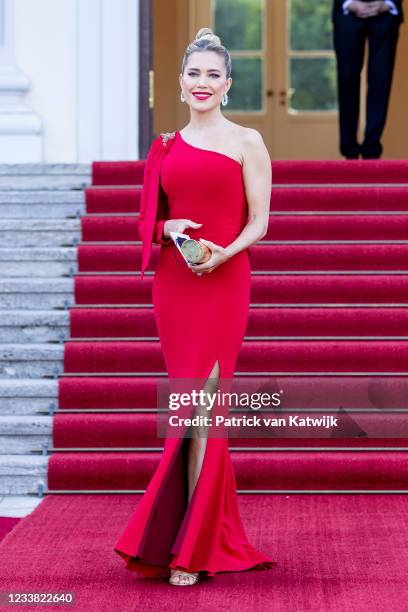 Personality/model Sylvie Meis visits Schloss Bellevue where German President Frank-Walter Steinmeier and his wife Elke Büdenbender offer the King...