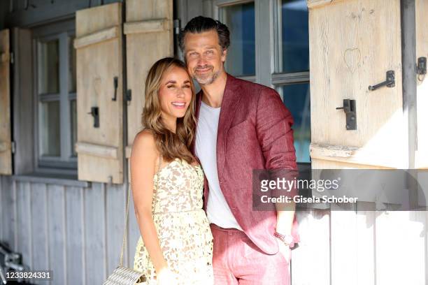 Annemarie Carpendale and Wayne Carpendale during the wedding ceremony of Claudelle Deckert and Peter Olsson on July 5, 2021 at Faehrhuette in...