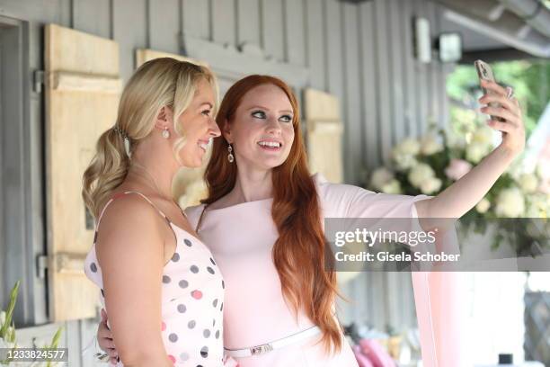 Tennis player Sabine Lisicki and Barbara Meier-Hallmann during the wedding ceremony of Claudelle Deckert and Peter Olsson on July 5, 2021 at...