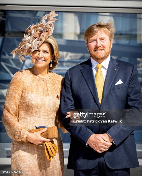 King Willem-Alexander and Queen Maxima of the Netherlands visit the Reichstag on July 6, 2021 in Berlin, Germany. Their Royal Highnesses are paying...