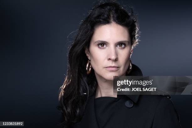 French TV host and journalist Apolline de Malherbe poses during a photo session in Paris, on July 5, 2021.