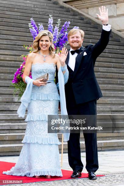 King Willem-Alexander of The Netherlands and Queen Maxima of The Netherlands arrive for a concert of the Koninklijk Concertgebouw orkest to German...