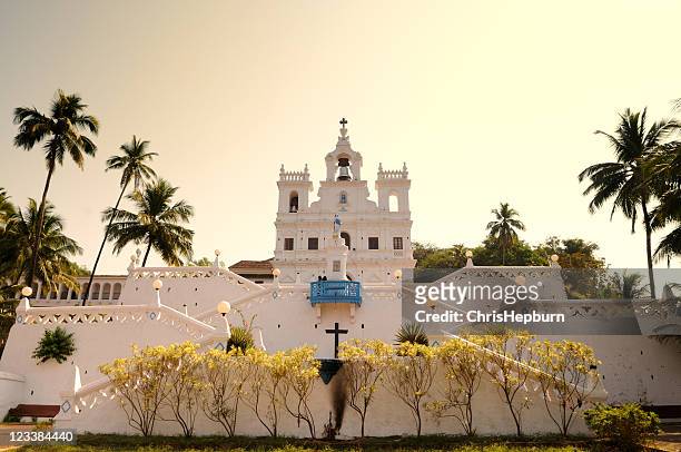 panjim church, goa - goa stock pictures, royalty-free photos & images