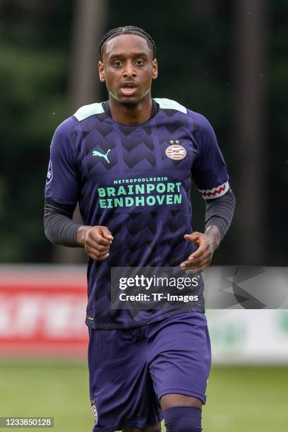 Pablo Rosario of PSV Eindhoven looks on during the Pre-Seasom Friendly match between PSV Eindhoven v RWDM Brussels FC at De Herdgang on July 03, 2021...