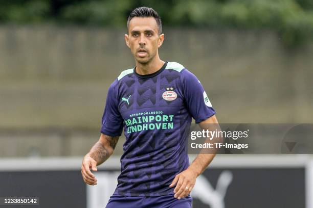 Eran Zahavi of PSV Eindhoven looks on during the Pre-Seasom Friendly match between PSV Eindhoven v RWDM Brussels FC at De Herdgang on July 03, 2021...