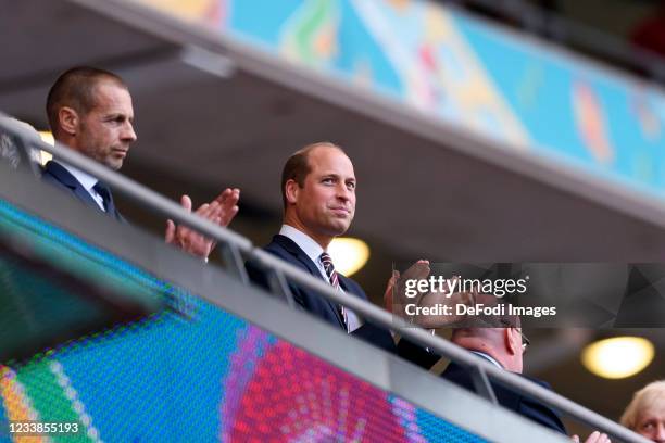 Prinz William, Herzog von Cambridge looks on prior to the UEFA Euro 2020 Championship Semi-final match between England and Denmark at Wembley Stadium...