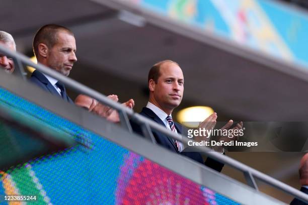 Prinz William, Herzog von Cambridge looks on prior to the UEFA Euro 2020 Championship Semi-final match between England and Denmark at Wembley Stadium...