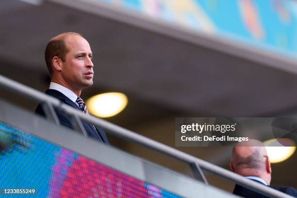 Prinz William, Herzog von Cambridge looks on prior to the UEFA Euro 2020 Championship Semi-final match between England and Denmark at Wembley Stadium...