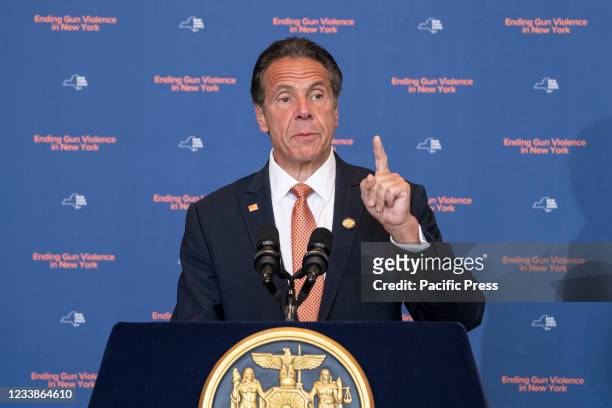 Governor Andrew Cuomo makes an announcement regarding gun violence in the state at John Jay College of Criminal Justice. Governor declared Disaster...