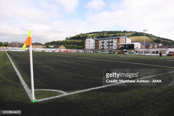 General view of Park Avenue Stadium the home of Aberystwyth during the UEFA Champions League First Qualifying Round match between Connahs Quay Nomads...