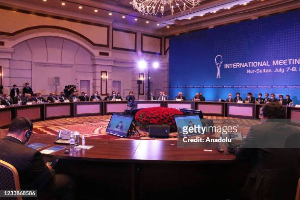 View from main session of 16th round of Astana talks on Syria with participation of delegations from guarantor countries of Turkey, Iran and Russia...