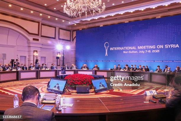 View from main session of 16th round of Astana talks on Syria with participation of delegations from guarantor countries of Turkey, Iran and Russia...