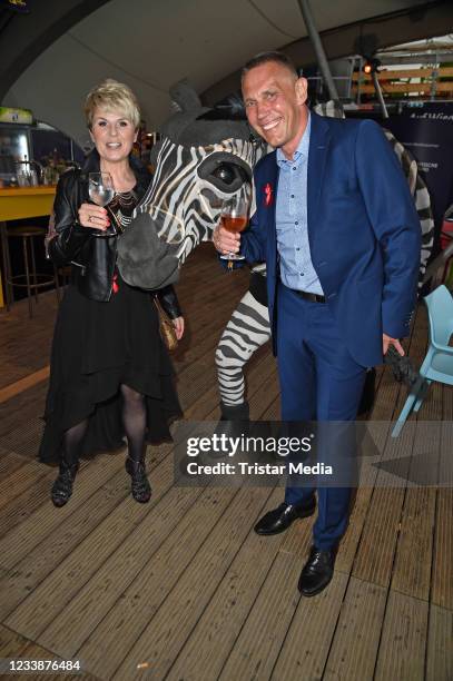 Linda Feller and her husband Andreas Schmidt during the HOPE anniversary concert as part of HOPE charity gala at Koenigsufer on July 8, 2021 in...