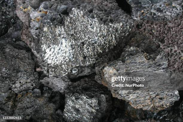 Lava from the September 1982 lava flow at Volcanoes National Park on Hawaii's Big Island, USA, on July 09, 2007.