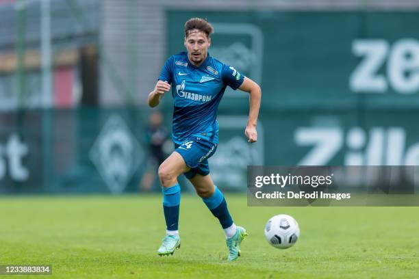 Daler Kuzyaev of Zenit St. Petersburg controls the ball during the Pre-Season Friendly match between SV Werder Bremen and Zenit St. Petersburg at...