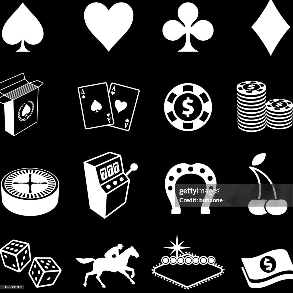Gambling , Poker and Las Vegas royalty free vector icon set