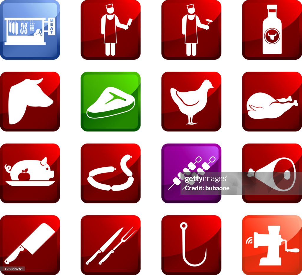 Butcher and meat shop royalty free vector arts on sticker