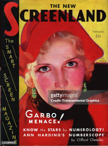 The film actress Ann Harding is the cover girl for Screenland magazine, published in New York City in February of 1931.