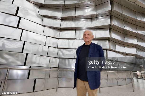 The architect and designer Frank Gehry during the Fondation Luma inauguration in Arles, south of France on July 7, 2021 in Arles, France.The twisting...