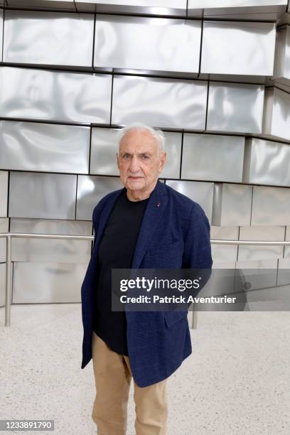 The architect and designer Frank Gehry during the Fondation Luma inauguration in Arles, south of France on July 7, 2021 in Arles, France.The twisting...