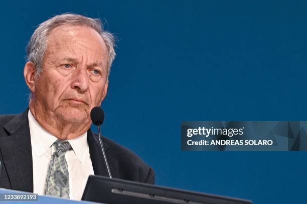 Co-Chair of High Level Independent Panel on financing the global commons for pandemic preparedness and response Lawrence Summers, looks on during the...