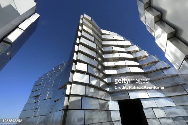 Fondation Luma opening in Arles, south of France on July 7, 2021 in Arles, France.The twisting tower clad in reflective aluminium tiles, designed by...