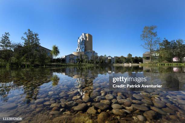 Fondation Luma opening in Arles, south of France on July 7, 2021 in Arles, France.The twisting tower clad in reflective aluminium tiles, designed by...