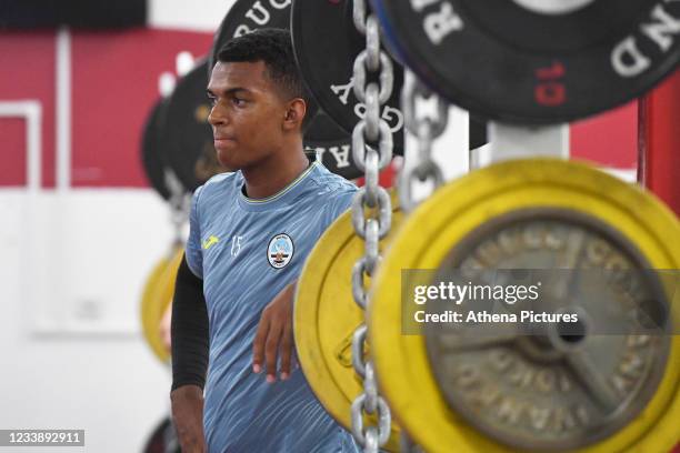 Morgan Whittaker of Swansea City during the training session at Pennyhill Park on July 07, 2021 in Surrey, England.