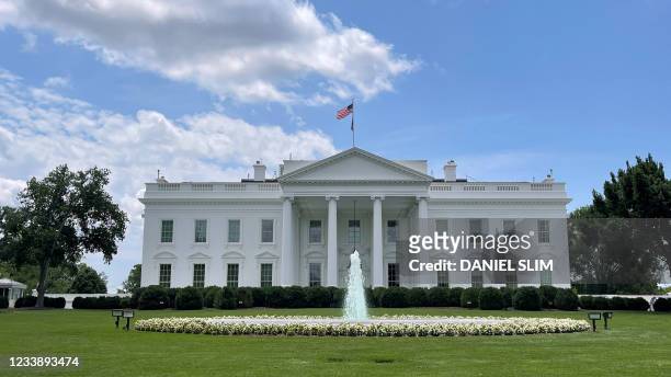 The north lawn of the White House is seen in Washington, DC on July 9, 2021.