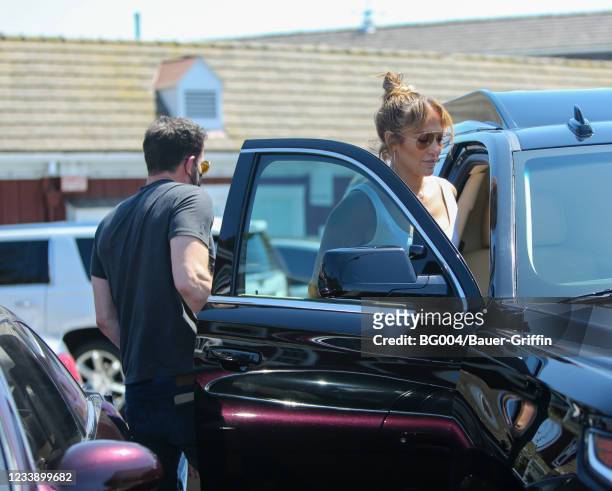 Ben Affleck and Jennifer Lopez are seen on July 09, 2021 in Los Angeles, California.