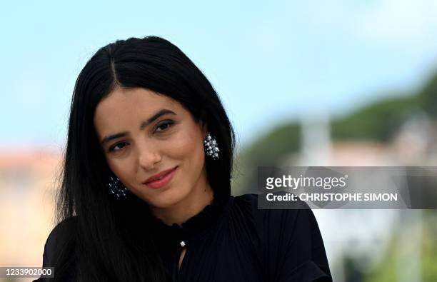 French actress and director Hafsia Herzi poses during a photocall for the film "Bonne Mere" as part of the Un Certain Regard selection at the 74th...