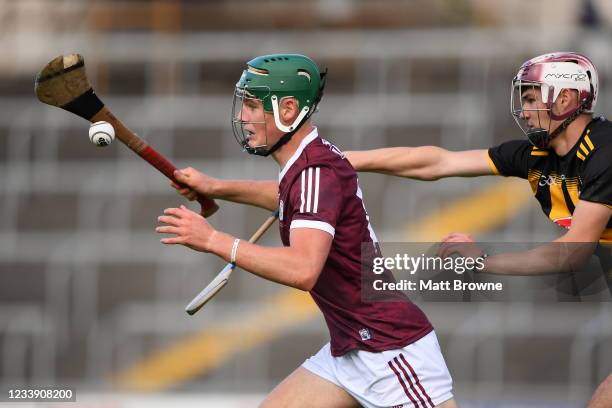 Laois , Ireland - 10 July 2021; Gavin Lee of Galway in action against Niall Rowe of Kilkenny during the 2020 Electric Ireland GAA Hurling All-Ireland...