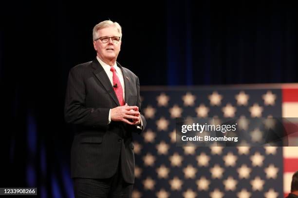 Dan Patrick, Texas' Lieutenant Governor, speaks during the Conservative Political Action Conference in Dallas, Texas, U.S., on Friday, July 9, 2021....