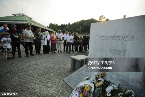 Participants of the "Peace March" which is traditionally organized on the route used by Bosnian civilians who wanted to escape genocide in 1995 in...