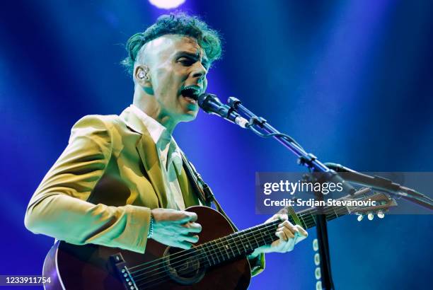 Asaf Avidan performs during the Day Three of the Exit music festival at Petrovaradin Fortress on July 10, 2021 in Novi Sad, Serbia.