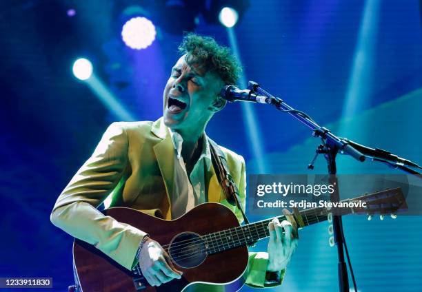 Asaf Avidan performs during the Day Three of the Exit music festival at Petrovaradin Fortress on July 10, 2021 in Novi Sad, Serbia.